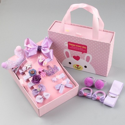 Picture of Korean Style Hair Accessories, Kidsren's Hairpins, 18-Piece Set, Girls' Hair Accessories, Baby Cute Hairbands, Girls' Hairpins, Baby Headbands