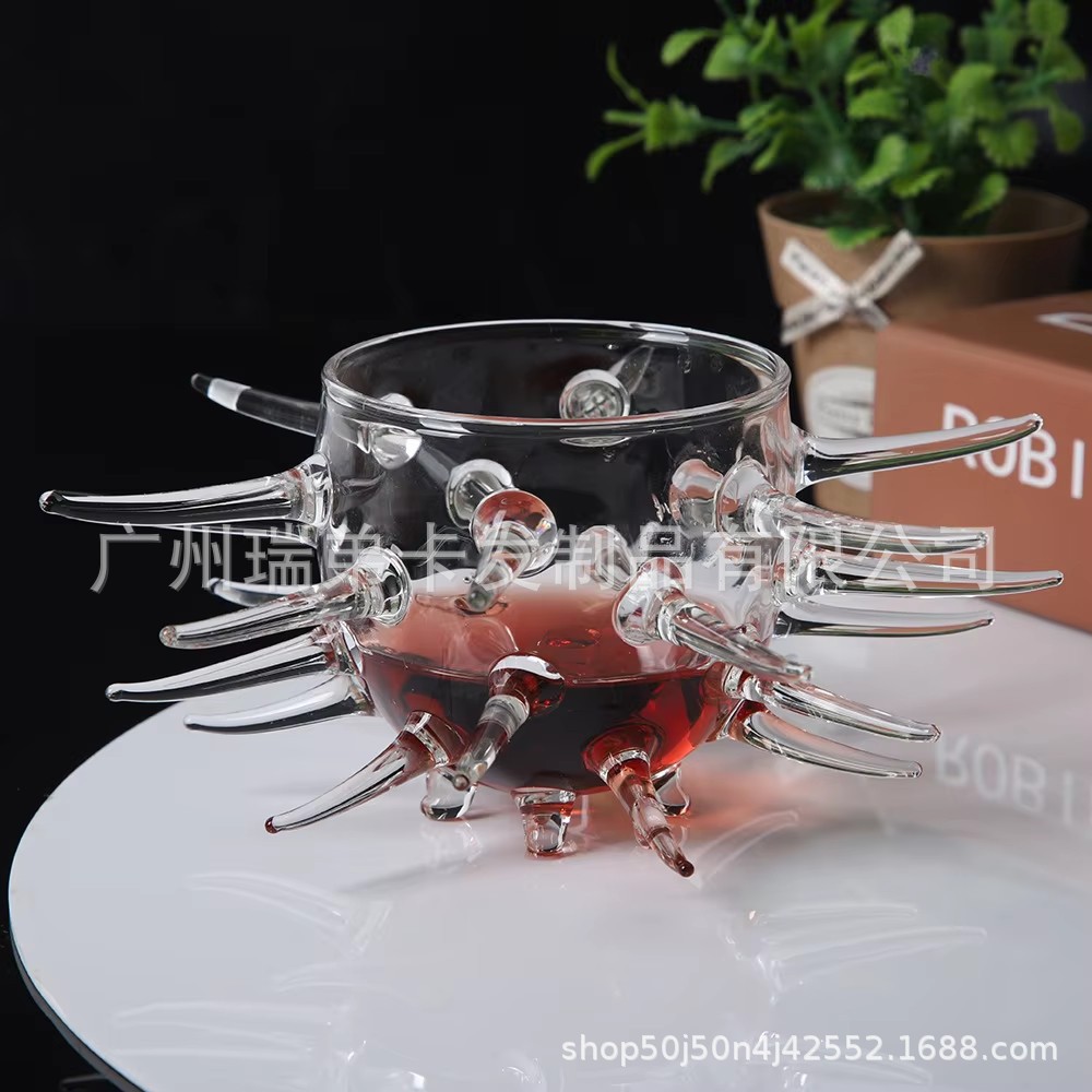 Barbed Dolphin Cocktail Cup Sea Urchin Glass Personalized Internet-style Creative Wine Glass Smoked Molecular Bartender Wide-mouth Cup
