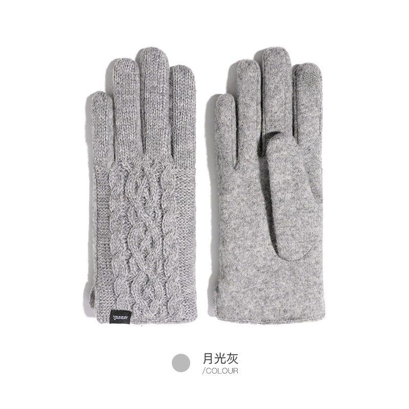 Picture of Women's Cashmere Warm Gloves Winter Outdoor Cold-resistant Knitted Wool Gloves fleece-lined Thickened Touch Screen Gloves DY27