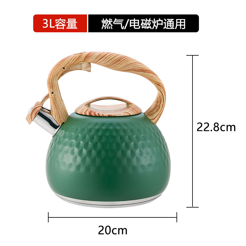 Picture of YAWARD one-button opening and closing 3L stainless steel whistle kettle hammer pattern whistle kettle kettle open flame induction cooker