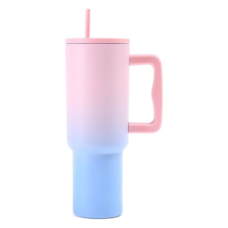 Cross-border 40oz stainless steel handle car cup vacuum cold ice cup large capacity portable suction cup thermos cup