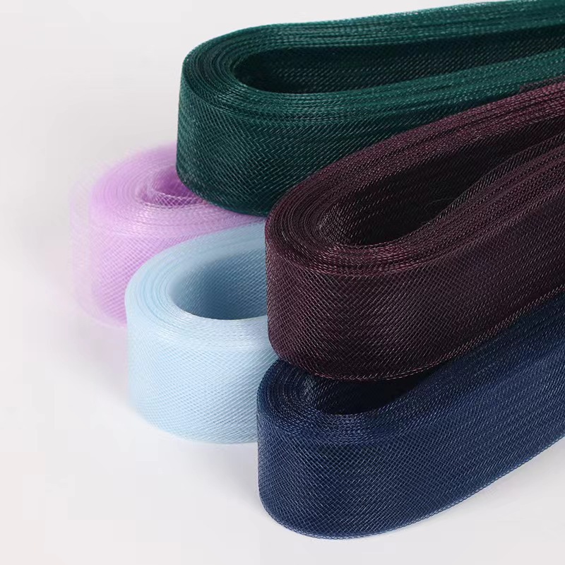 2-6cm Fine Mesh Fishbone Elastic Band Ponytail Wedding Dress Latin Skirt Shaped Headdress Bow Accessories