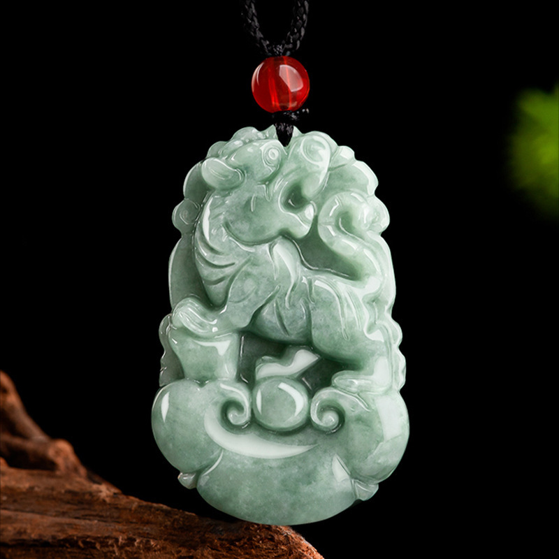 Picture of Myanmar A natural jade jade pendant 12 zodiac pendant 12 zodiac pig pendant jade direct cordless