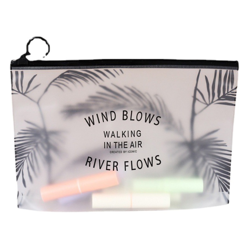 Cartoon zipper bag color printing stationery bag large quantity discount spot Frosted translucent cosmetics waterproof bag