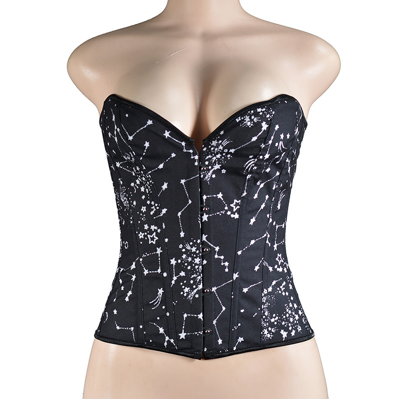 Star Print Body Shaping Top Sexy Wedding Dress Chest Push-Up Waist Tight Sexy Court Body Shaping Clothes