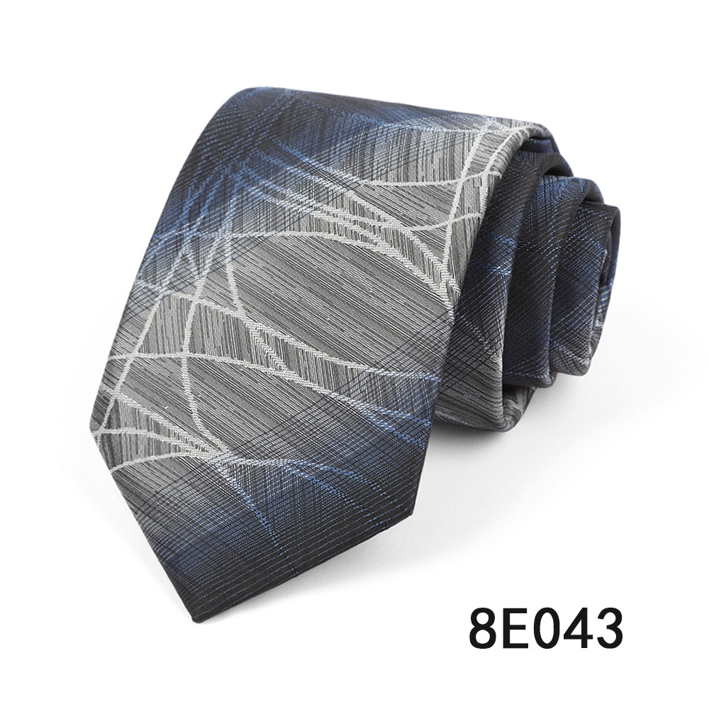 Picture of Men's Tie Business Casual Stripesd Tie 8cm Polyester Jacquard Embroider Print Tie Wholesale Formal Wear
