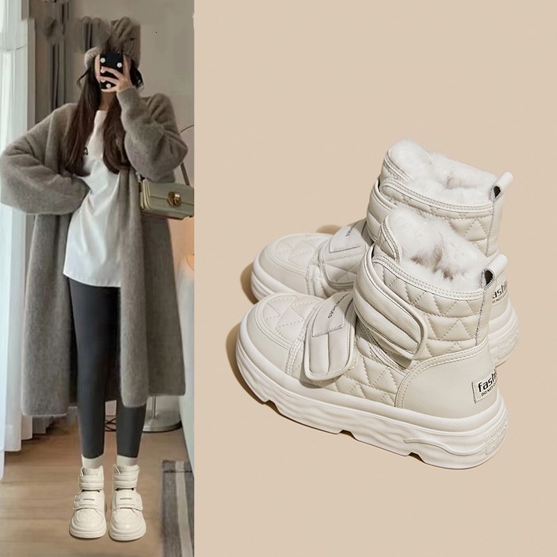 Snow Boots Women's Velvet Boots Cotton Shoes 2025 Winter New Shoes Waterproof Non-Slip Northeast Women's Bread Shoes Winter