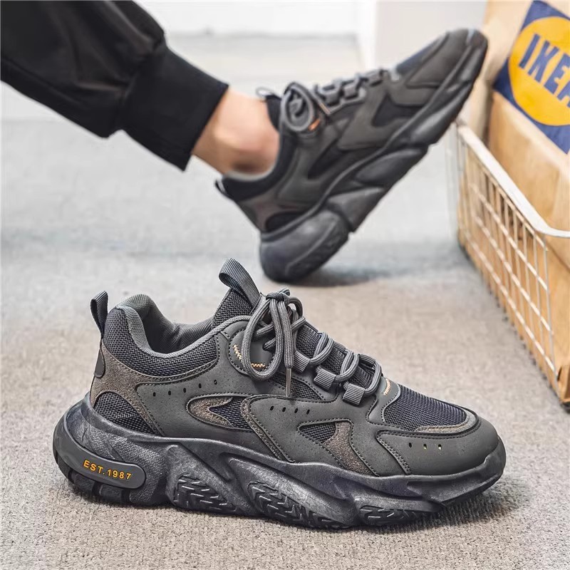 Men's shoes autumn all-match mesh breathable sports casual platform Daddy construction site non-slip labor protection fashion shoes cross-border foreign trade