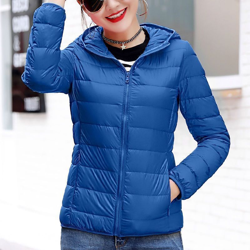 Picture of New Hooded Down Cotton-padded Jacket Women's Short plus size Thickened Warm Clothes Korean Style Simple Casual Fashionable Lightweight Jacket