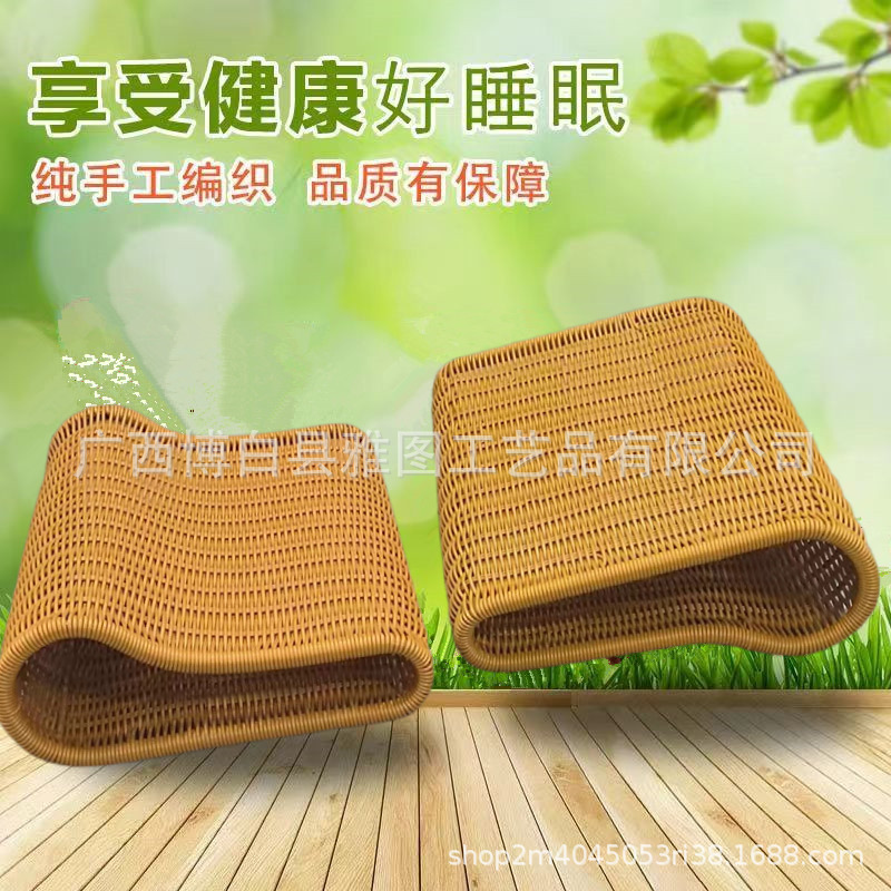 Summer cool pillow cervical spine pillow stiff breathable neck PE rattan pillow washable pillow hand woven