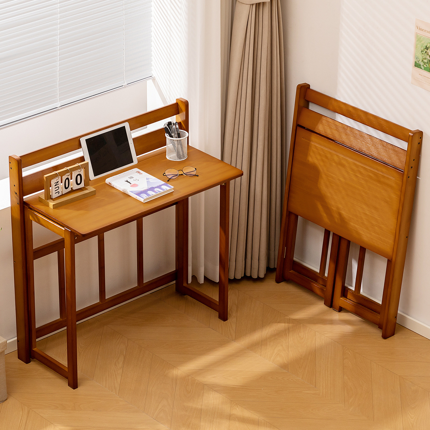 Picture of Foldable student desks and chairs, study desks and chairs set, home computer desk, desktop desk, simple children's study desk