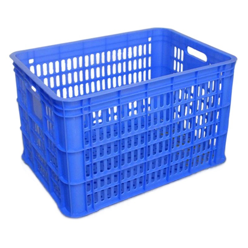 Rectangular Blue Thickeneded Plastic Turnover Basket Supermarket Sorting Plastic Frame Logistics Transportation Fruit and Vegetable Plastic Basket