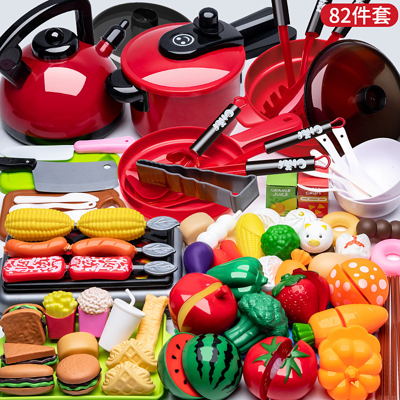 Picture of Children's Kitchen Educational Toys suit Boys and Girls Play Home Simulation Kitchenware Induction Cooker Cooking Rice Stir-fry Chicing Music