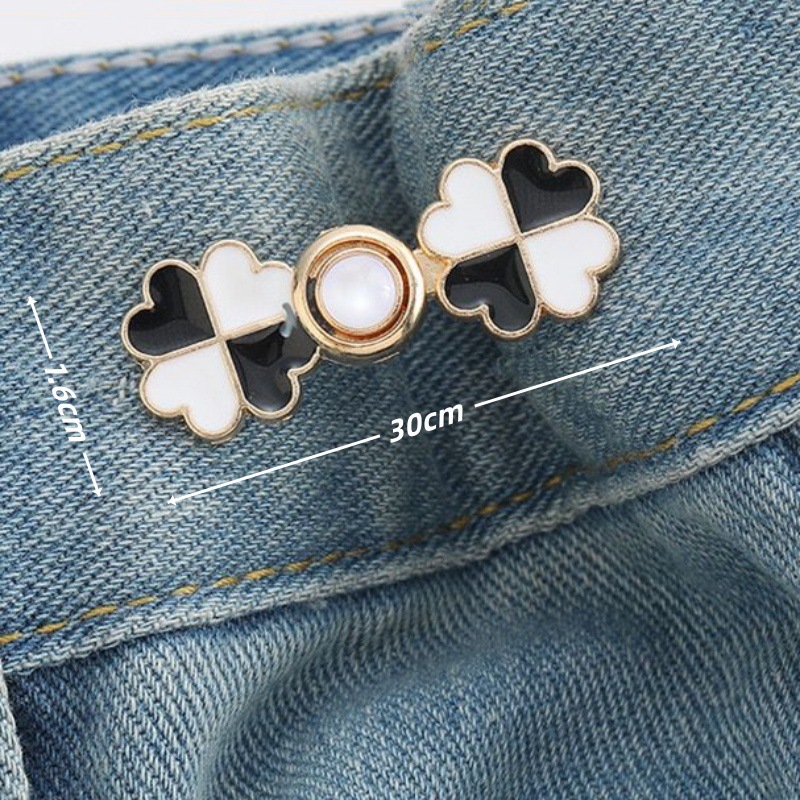 Picture of Chinese Knot Waist Buckle Pair Buckle Flat Bottom Removable Nail-free Seam-free Button Girl's Trouser Skirt Waist Size Change Artifact