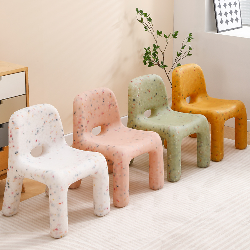 Nordic Children's Chair Plastic Baby Kindergarten Dining Table Chair Internet Celebrity Ins Home Backrest Small Low Board
