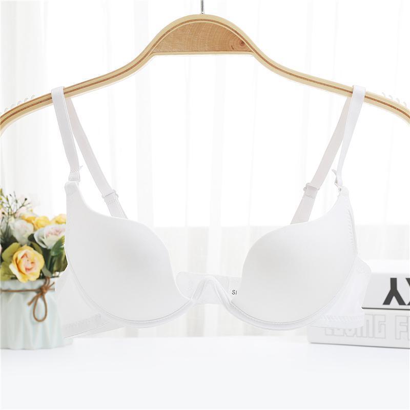 Picture of Invisible Gloss Small Chest Push-Up Bra Women's U-Shaped Wedding Dress Sexy Deep V Girl's Backless Neck Bra Underwear