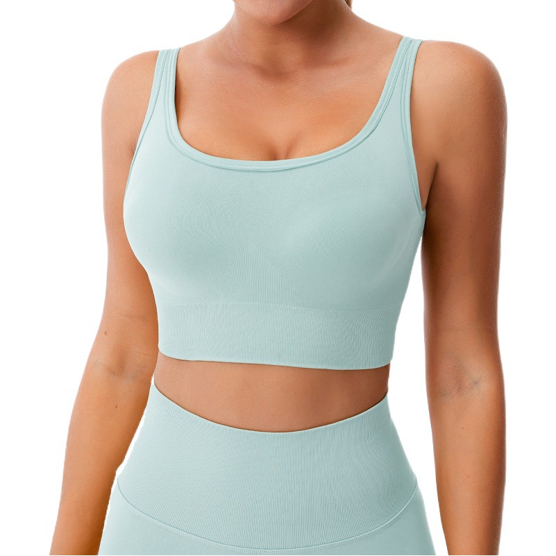 Sports Vest for Women, Fitness Running Push-Up Bra, Large U-Back Shockproof Yoga Bra for Women, Supportive Jacquard Design