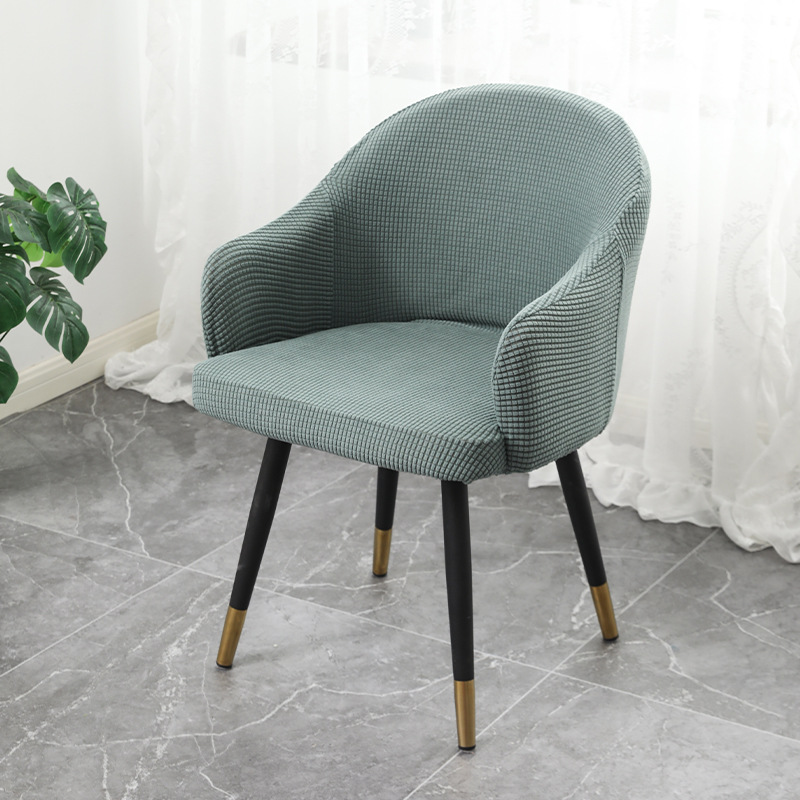 Picture of Modern Simple Curved Chair Cover Full Armrest Elastic Dining Table Cover Full Enclosure Backrest Integrated Stool Cover Cover Chair Cover