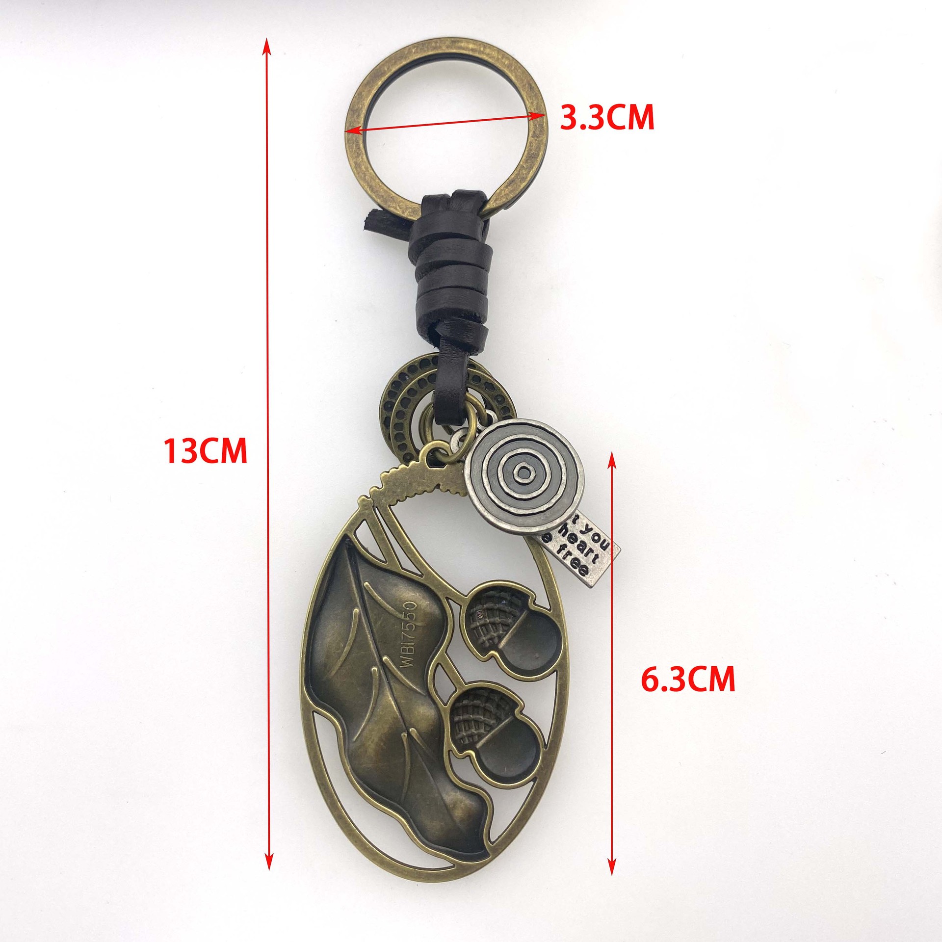 Picture of Cross-border New Hand-woven Retro Kraft Fruit Cotyledon Keychain Tourist Area Gift Gift Bag Hanging Ornaments