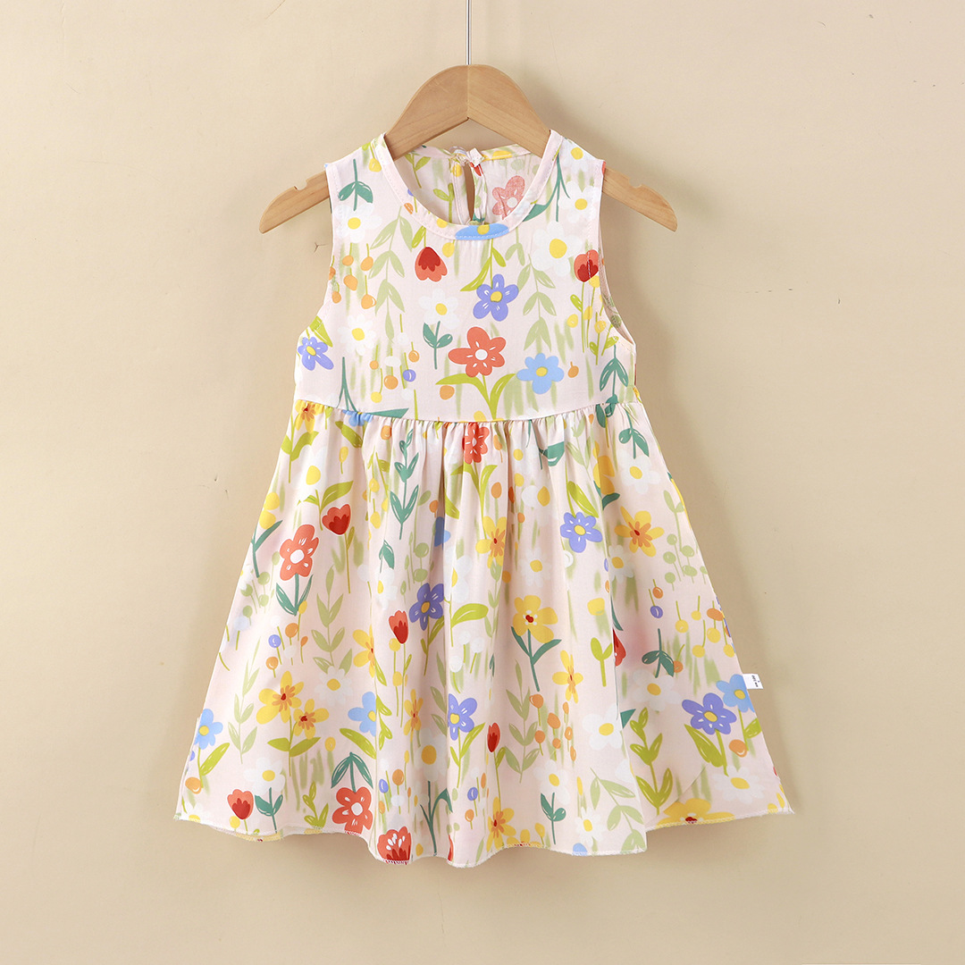 Picture of Girls' Dress Cotton Silk Summer New Style Medium and Large Children's Princess Dress Vest Dress Korean Style Girls' Dress Children's Clothing Wholesale