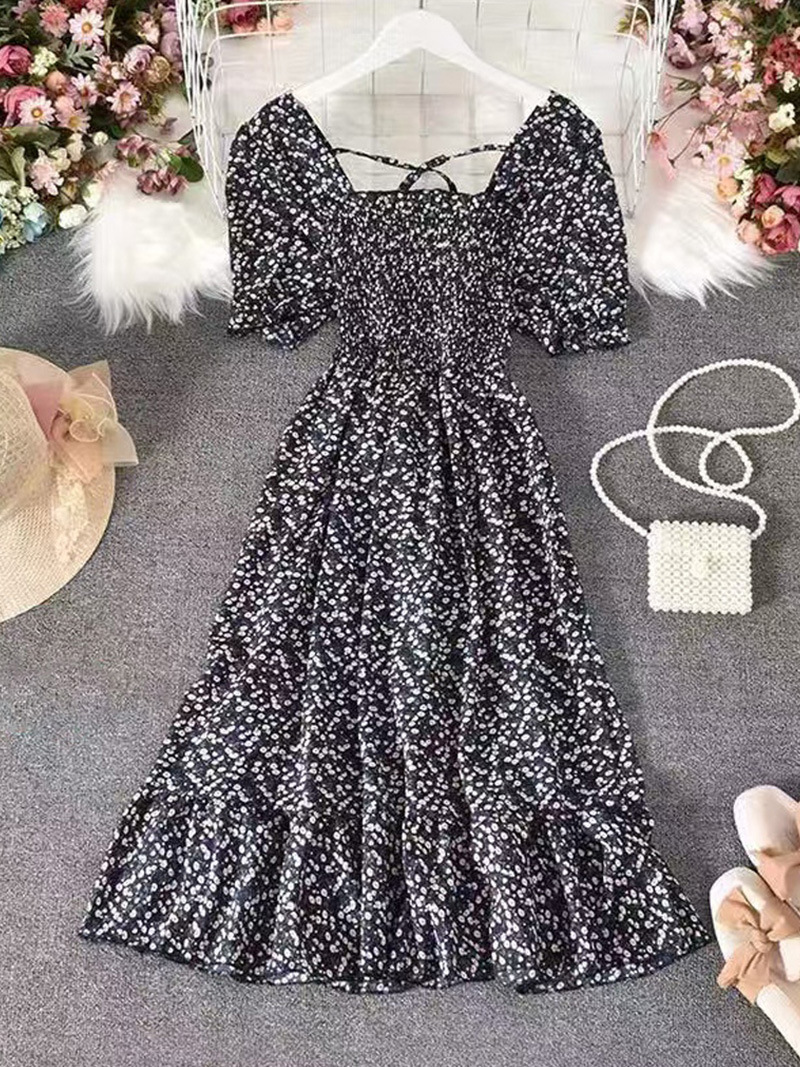 Picture of Southeast Asia Cross-border E-commerce 2025 Summer Sweet French Retro High Waist Slimming Women's dress Factory Outlet