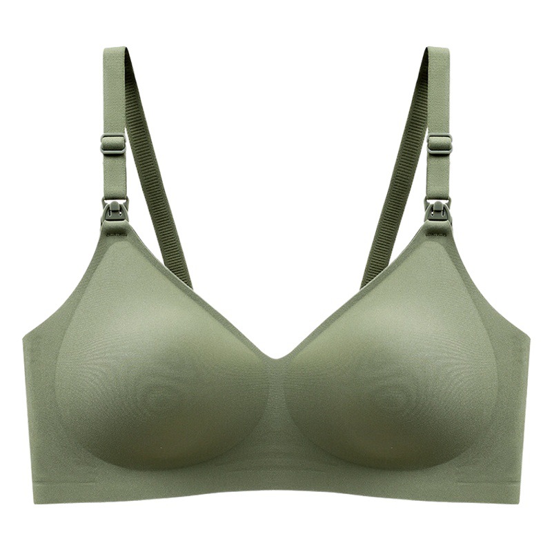 Traceless Pregnant Women's Underwear Thin Latex Push-up Drooping Feeding Convenient Upper Buckle Nursing Bra One-piece Clothes
