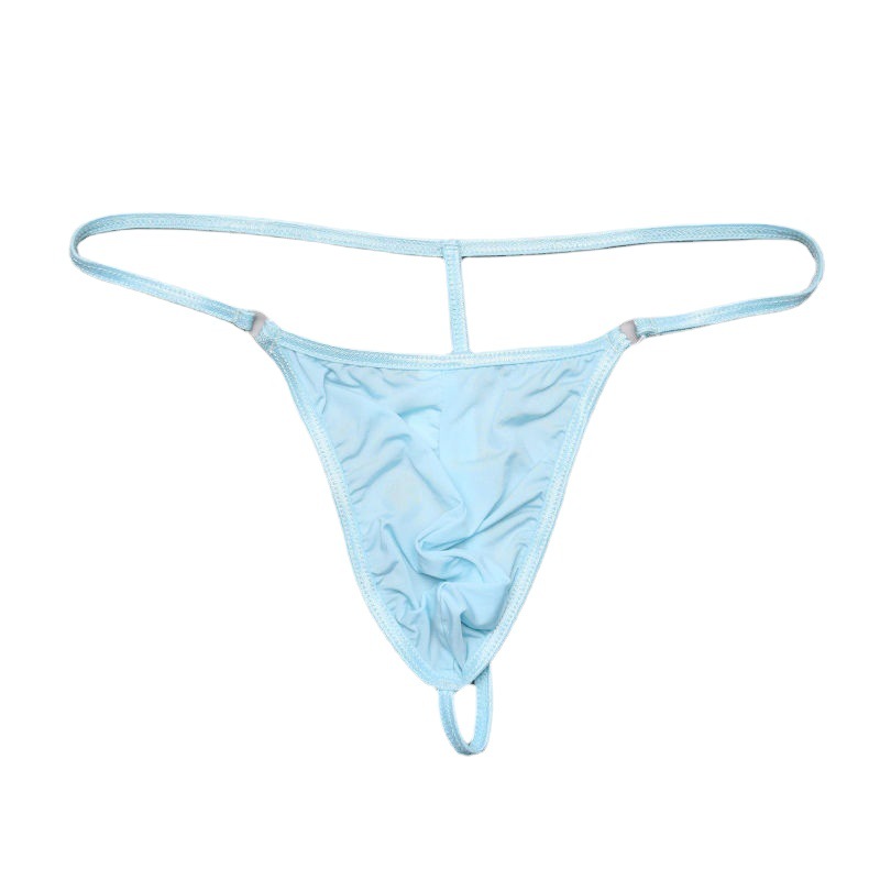 Amazon AliExpress underwear men's sexy underwear thong Ice Silk U convex low waist men's sexy hip-exposed T pants