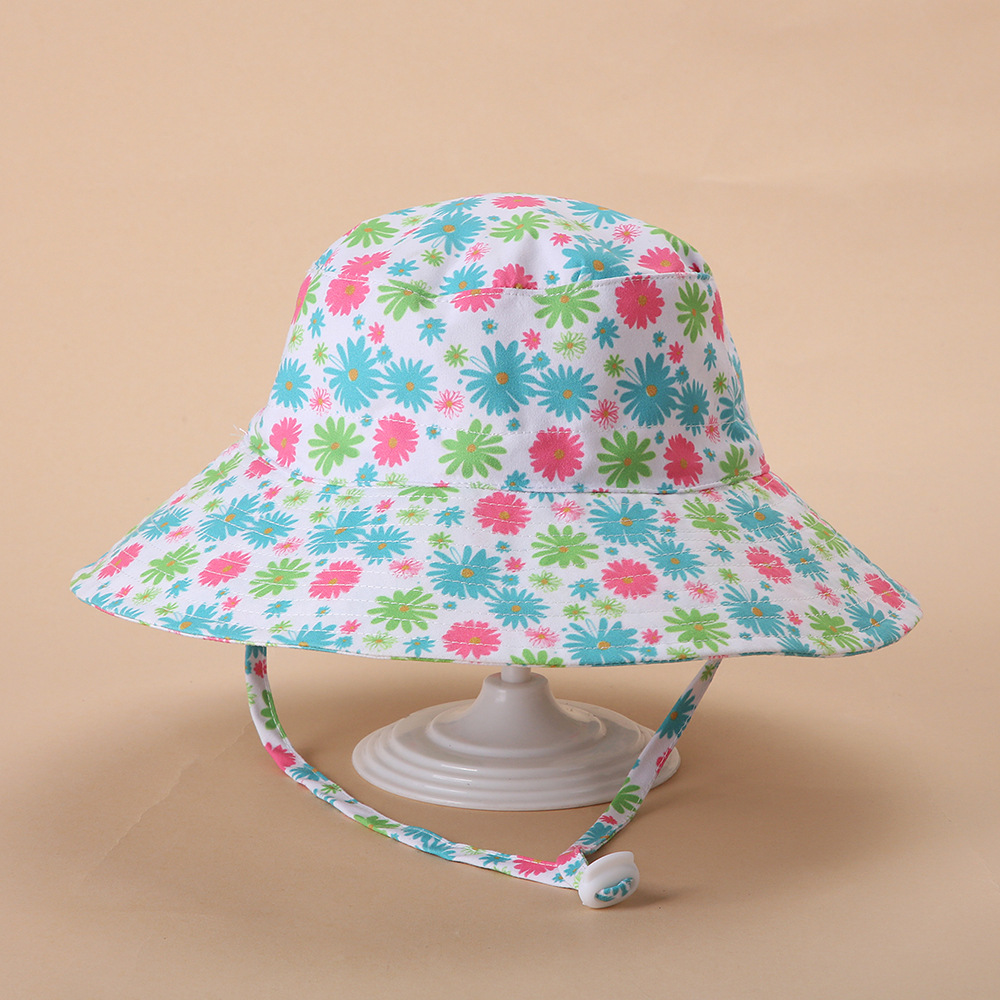 Picture of Spring and summer European and American new sun hat for boys and girls baby breathable quick-drying beach hat for children sunscreen adjustable fisherman hat
