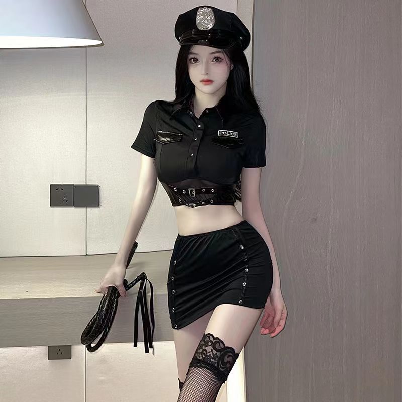 Sexy lingerie sexy role-playing uniform temptation hip dress policewoman nightclub flirt suit 5689