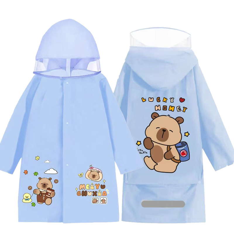 Picture of Kidsren's Whole Body Primary and Secondary School Students' Enlarged Schoolbags Baby Ponchos Thickeneded Long Waterproof Kindergarten Raincoats