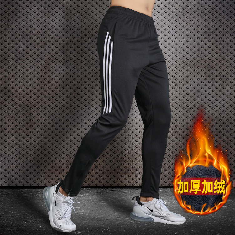 New Soccer Pants Men's Winter fleece-lined Running Sports Pants Leg Soccer Sports Pants Track and Field Training