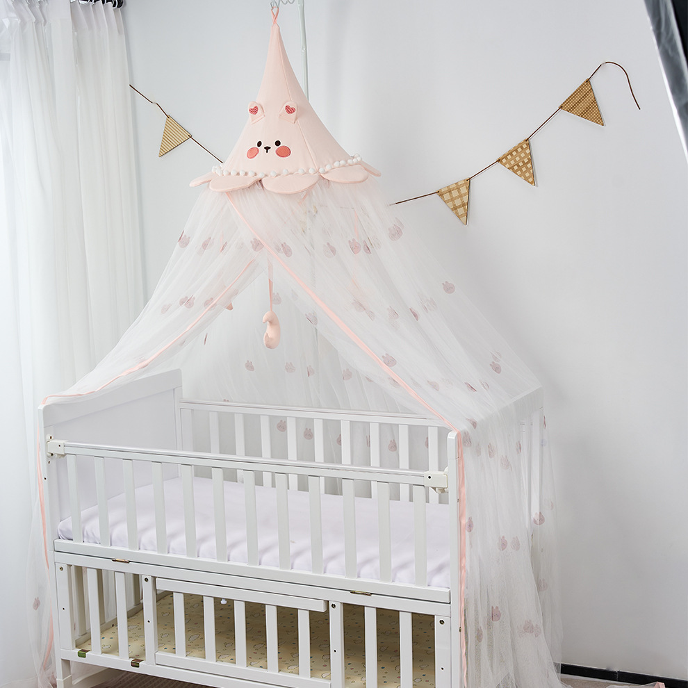 Picture of Universal Crib Mosquito Net Children's Bracket Mosquito Net Palace Luxury Floor Standing Mosquito Net Encrypted Baby Baby Mosquito Net