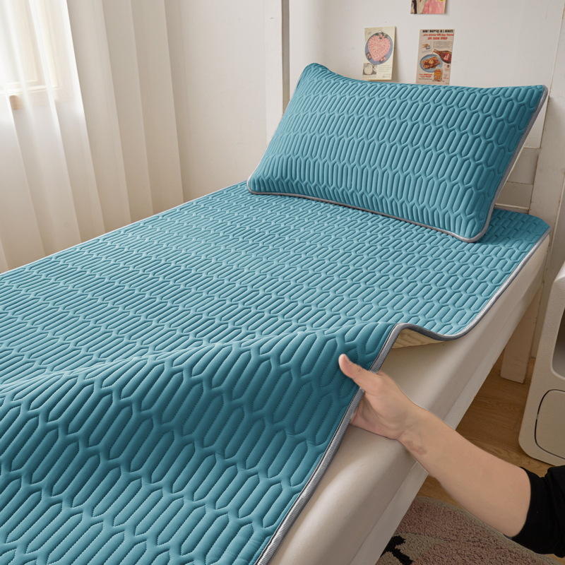 Picture of Class A latex mat three-piece set summer ice silk bed sheet bed hat foldable non-slip cooling soft mat air-conditioning mat