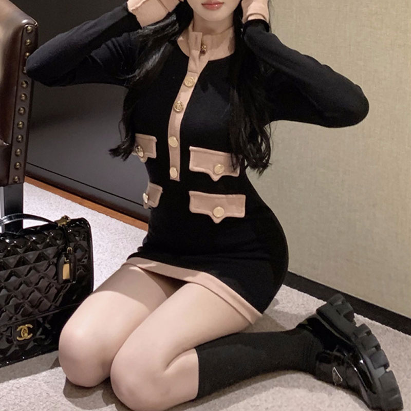 Small fragrant style suit 2024 autumn and winter new this year's popular explosions small dress socialite temperament knitted hip skirt