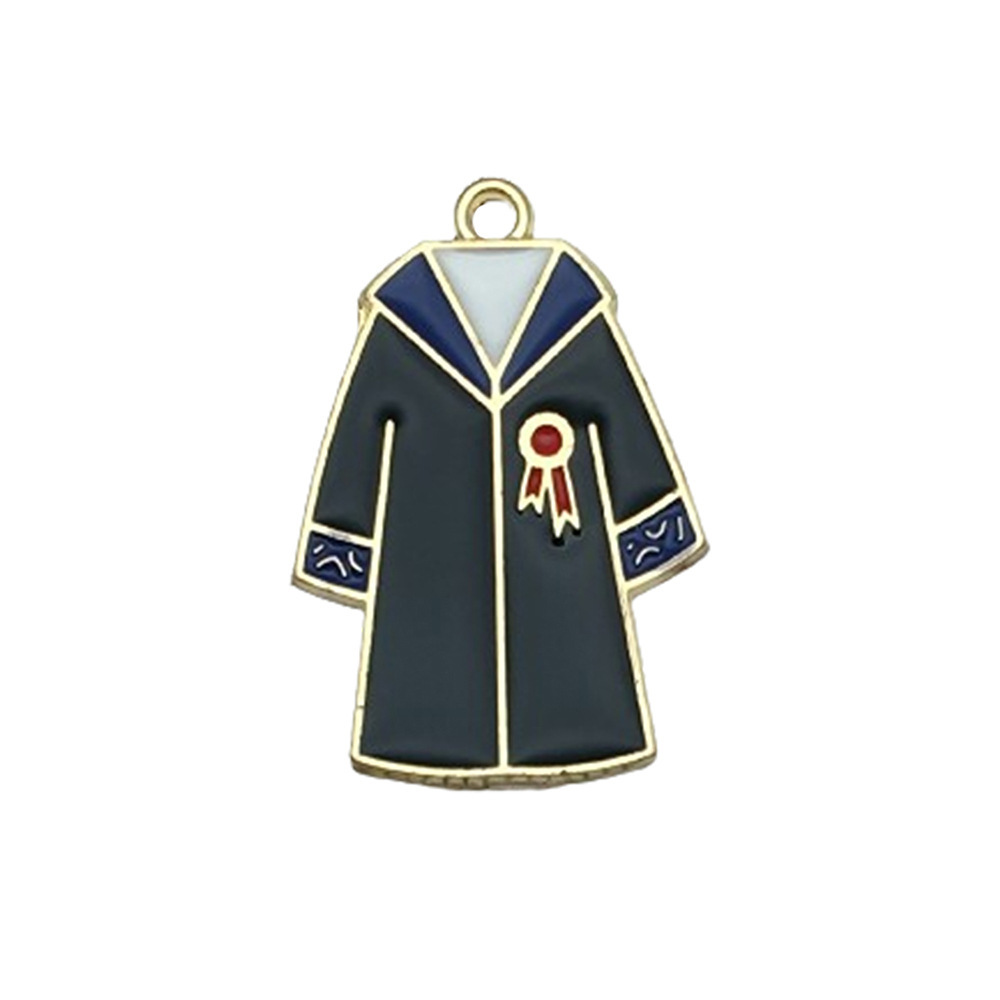 Picture of Cross-border DIY accessories alloy oil drop graduation season examination bachelor cap schoolbag size pen key chain pendant pendant