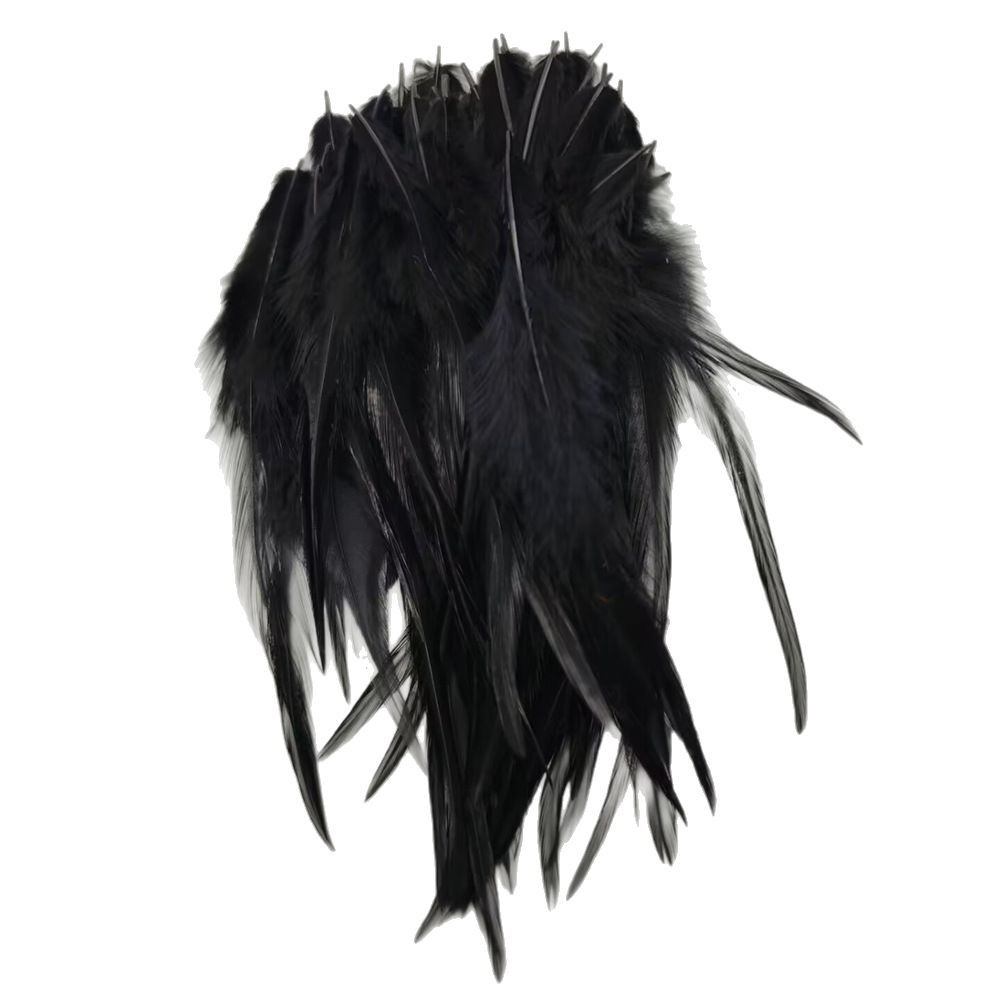 Picture of Feather Wholesale Pointed Hair Color Chicken Feather Big White Pointed Dream Catcher Handmade Crafts Earrings Garment Accessories DIY