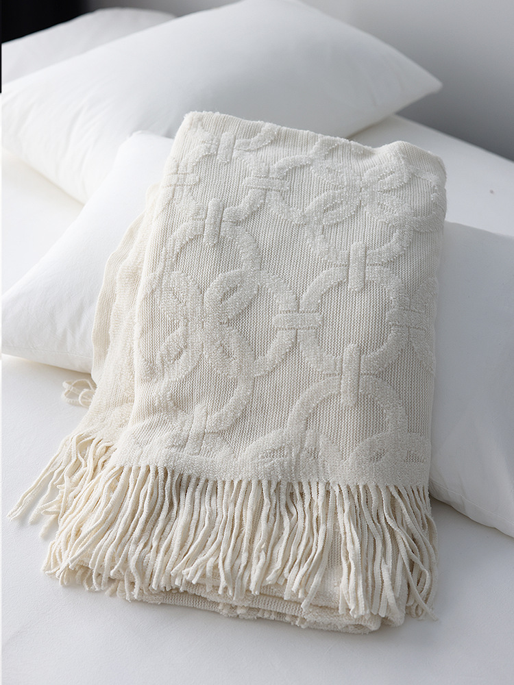Picture of Nordic Style Knitted Bed Tilt Blanket Soft Fabric Bed Flag Bed Tilt Sofa Decorative Cover Blanket Factory in stock Cross Border