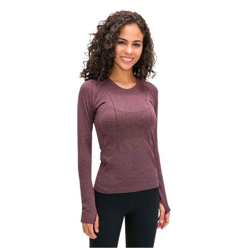 One-piece delivery new women's long sleeve round neck sports T-shirt running fitness top slim fit breathable yoga long sleeve