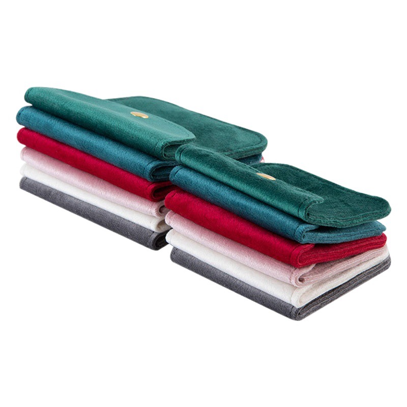 Universal Jewelry Flannel Bag Thickened Double-sided Fleece Snap Buckle Lotus Bag Bracelet Jade Wen Play Handstring Jewelry Storage Bag