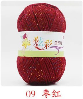 Picture of Acrylic plus color silk thread three color wool bright silk acrylic thread handmade DIY line cross-border foreign trade supply manufacturers wholesale