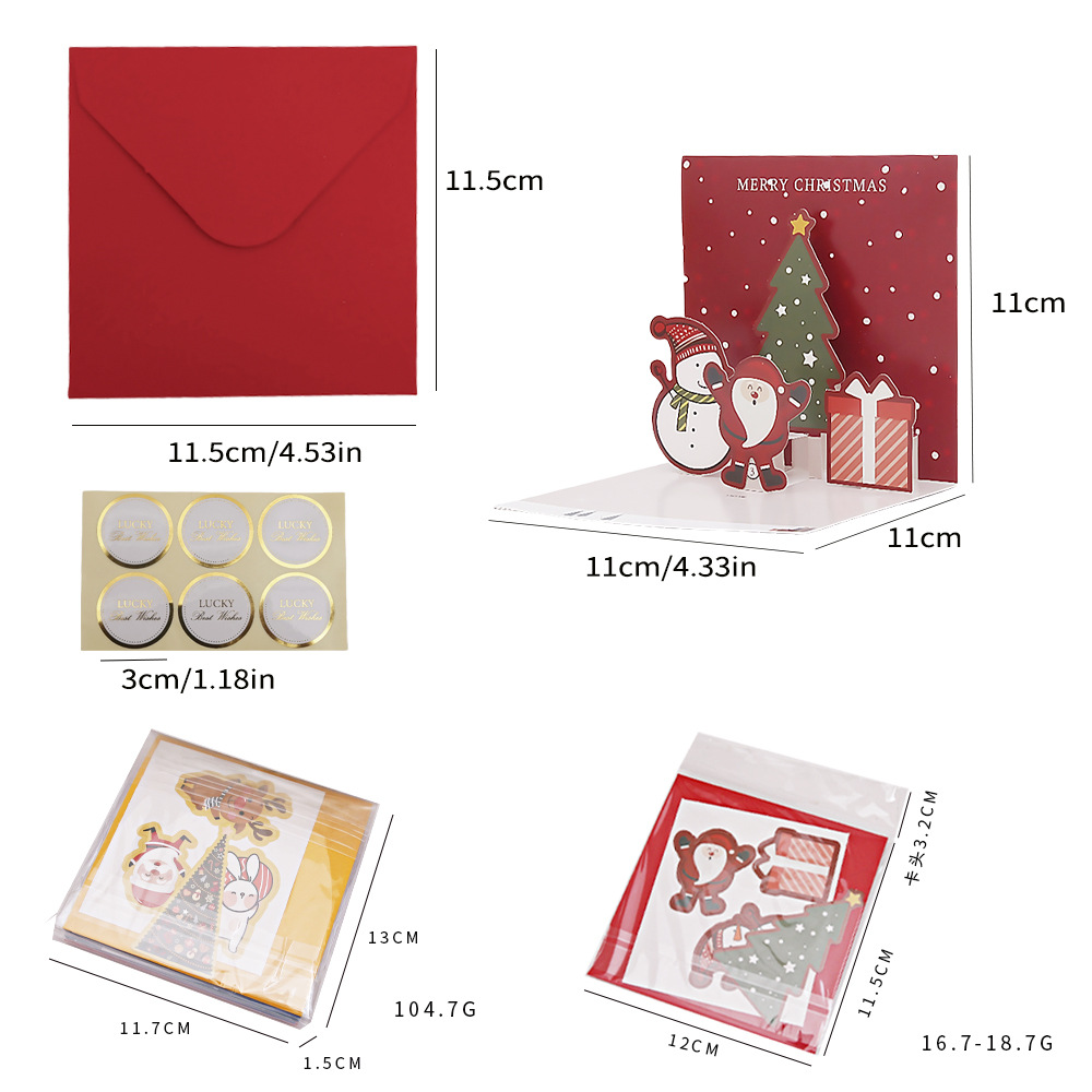 Picture of Amazon Stereo Christmas Greeting Card Creative Christmas Eve Message Holiday Card Gift Folding Card Set