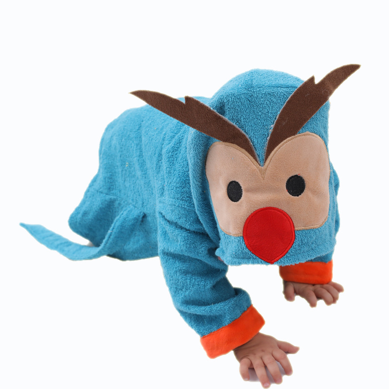 Picture of Korean version of cotton towel material baby pajamas baby cardigan bath towel children's bathrobe full moon clothes home clothes
