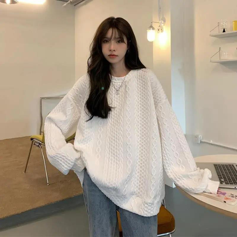High-end Sweatshirt Women's Autumn and Winter 2024 New Salt Coat Loose Lazy Style Student's Long-sleeved Crewneck Top Trendy