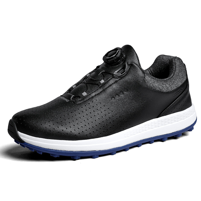 Picture of men's professional golf shoes new swivel buckle spikeless golf training sneaker plus size 40-47