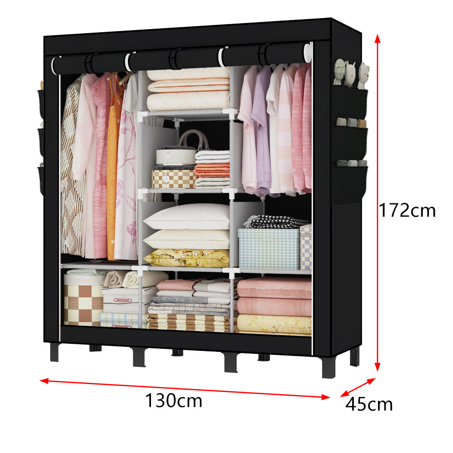 Picture of Big Foot Cloth Wardrobe Simple Wardrobe Amazon Hot-selling Bedroom Wardrobe Storage Dormitory Bedroom Hanging Wardrobe Clothes Cabinet