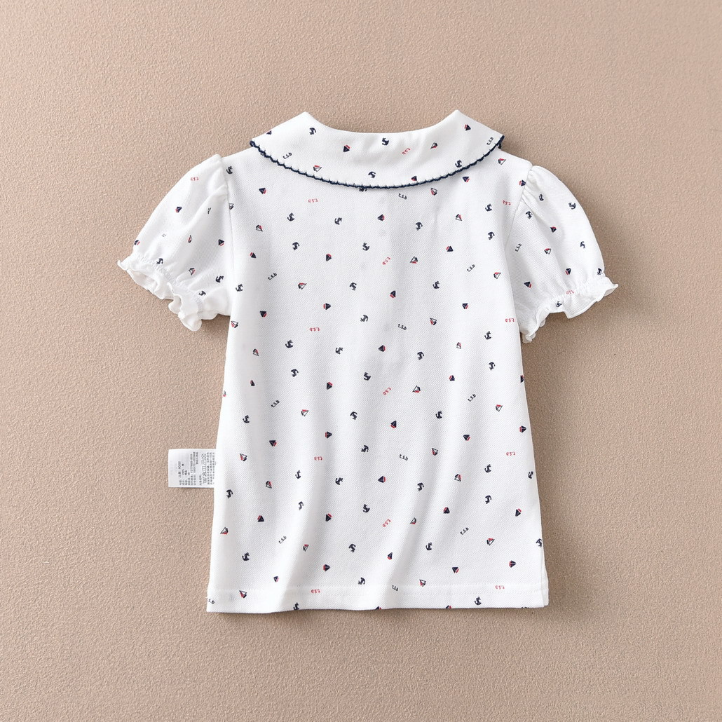 Picture of Distribution school uniform performance clothes all-match export Japanese T-shirt Navy style anchor student bottoming shirt boys and girls children