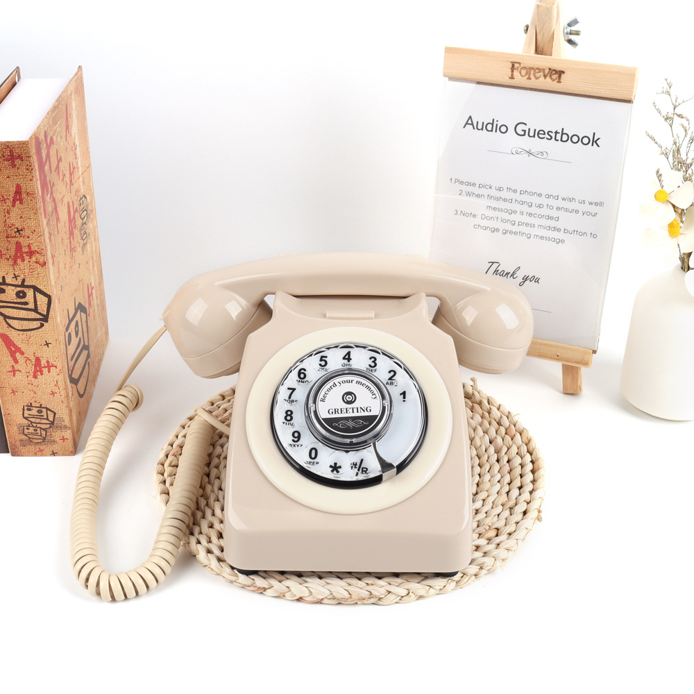 Cross-Border Retro Telephone Fixed Landline Telephone Wedding Hotel Telephone Dedicated Antique Recording Telephone Wholesale