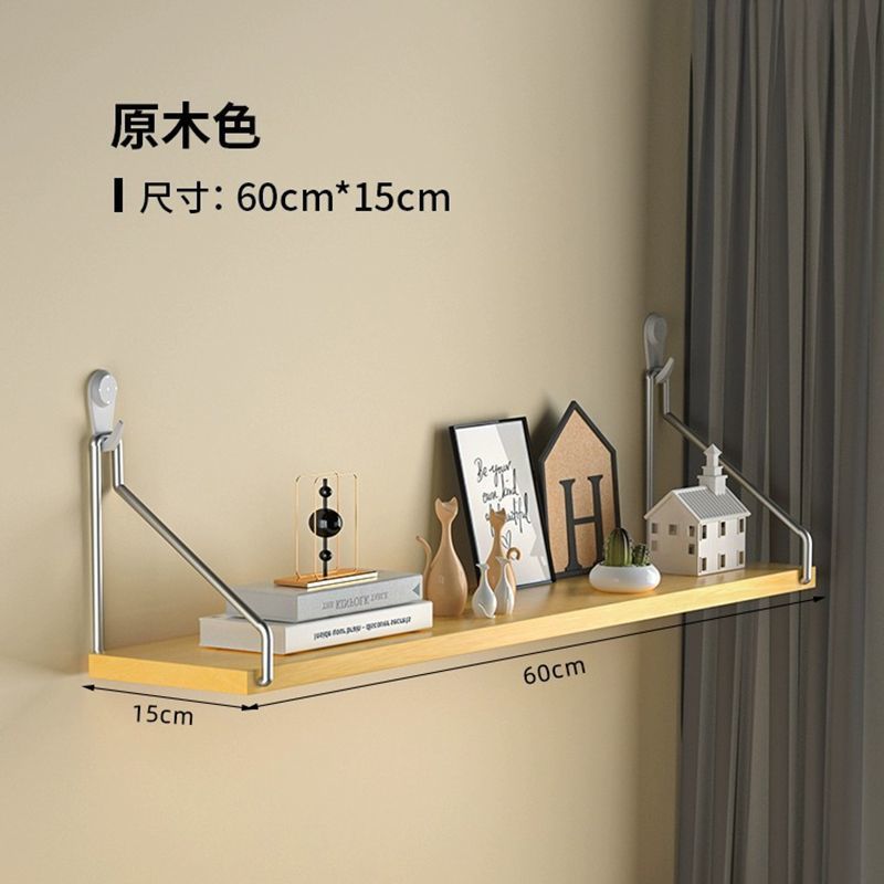 Picture of No-Drill Wall-Mounted Wrought Iron Living Room Entrance Wall Decoration Bedroom Wall Bookshelf Single Shelf Wall Storage Rack