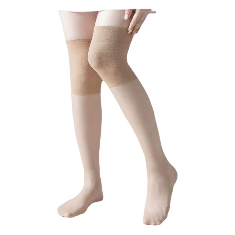 Summer Air Conditioning Knee Pad Stockings Long Barrel Stockings Core-Spun Silk Anti-hook Non-stripping Cold Leg Stockings Sexy High Barrel Over-the-knee Stockings