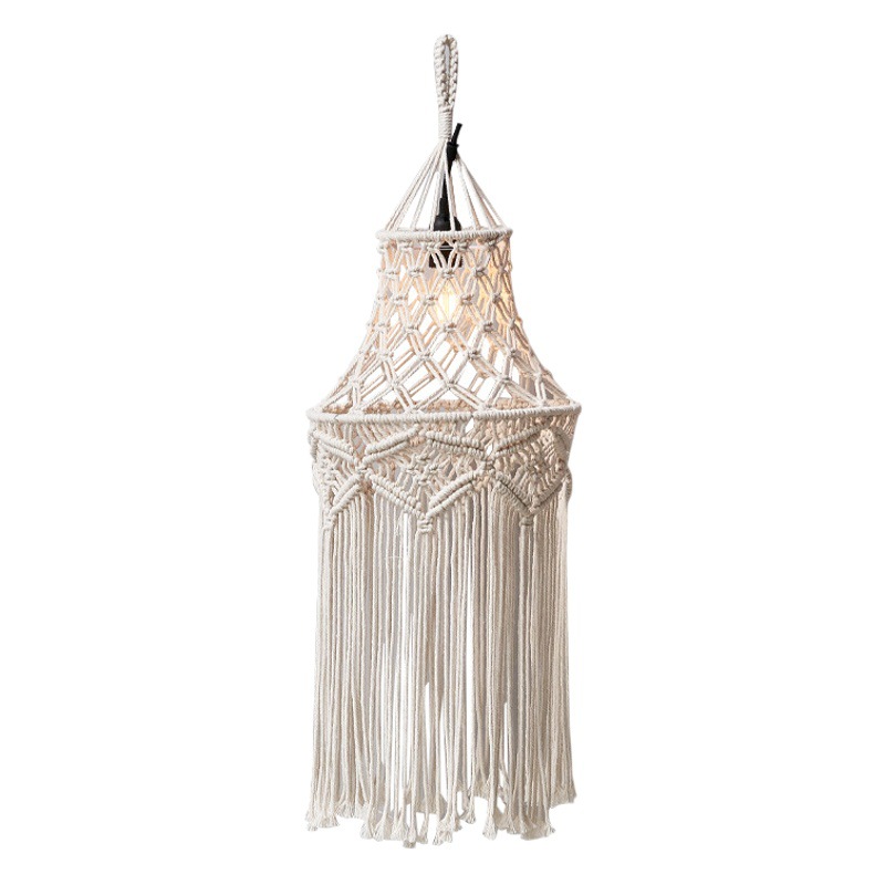 European and American Style Hand-woven Lampshade Long Tassel Lampshade Homestay Decorative Lampshade Bohemian Style Decorative Lampshade